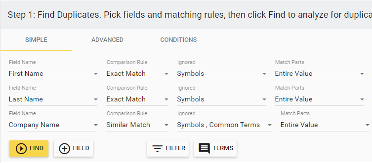 dedupe template in insycle