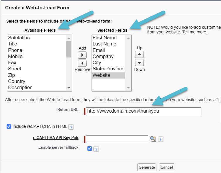 selected fields add