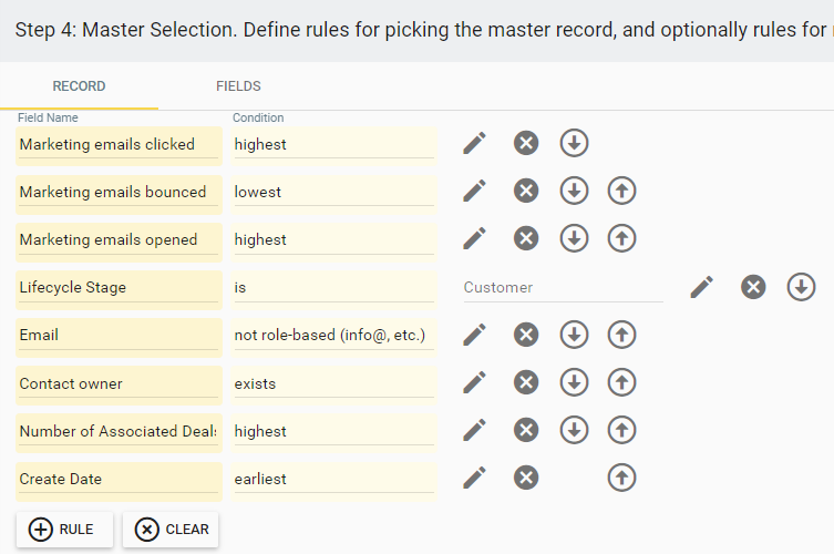 master selection  in Insycle