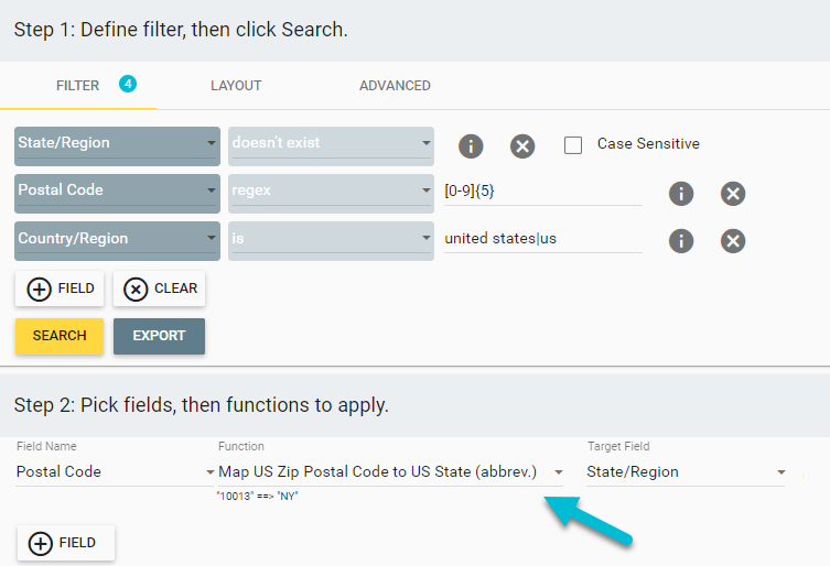 Populating the State/Region field based on the Postal Code field in Insycle