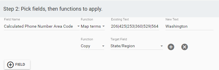 Populating the State/Region field based on phone number area codes in Insycle