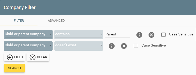 filtering out parent and untagged companies