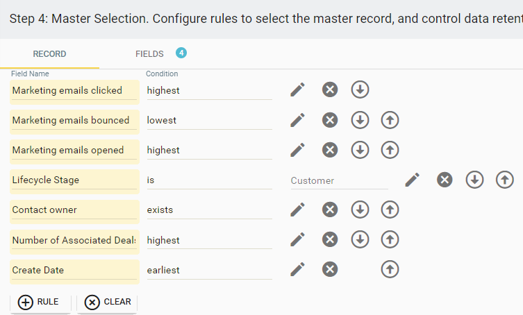 master record selection when Merging duplciates in Insycle