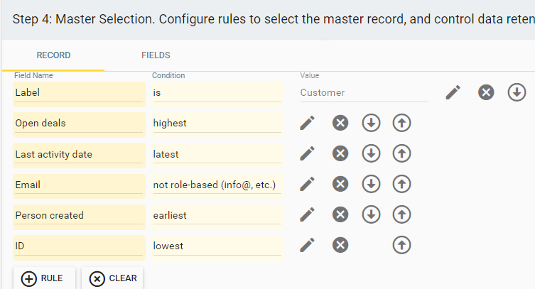 master selection merging pipedrive