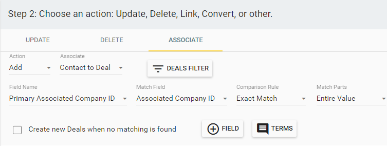 Associate Contacts to Deals by Associated Company ID