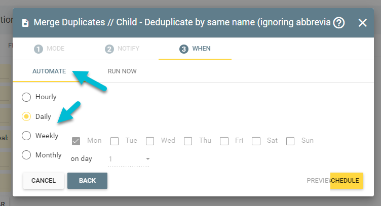 Automating deduplication templates in Insycle