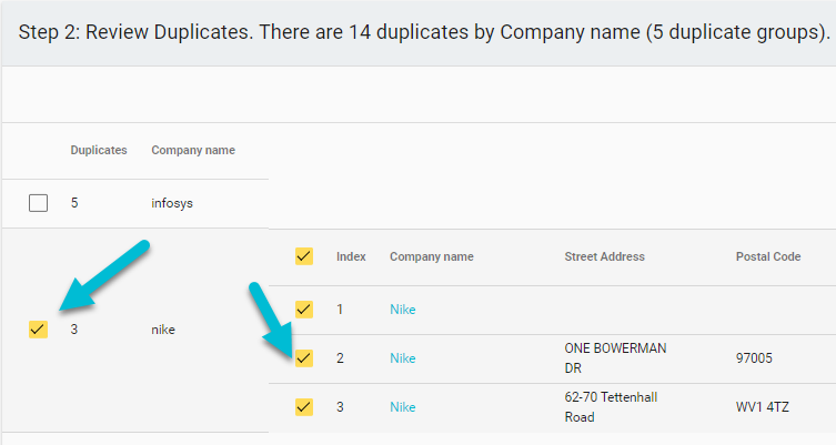 Selecting the records to deduplicate individually in Insycle