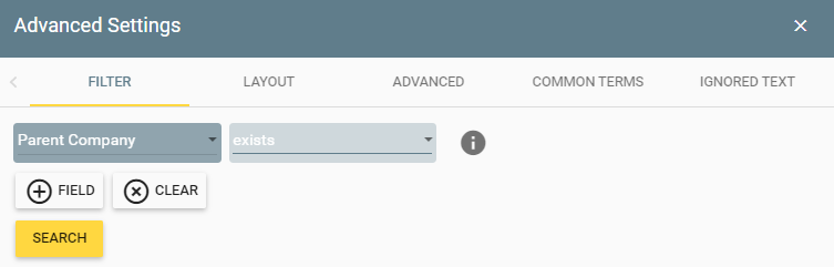 Filtering by companies that have an existing parent company