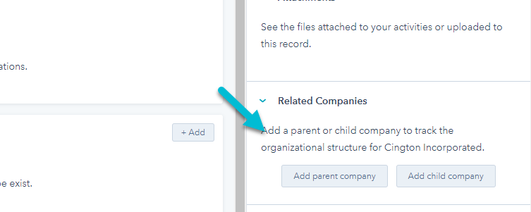 related companies section in HubSpot