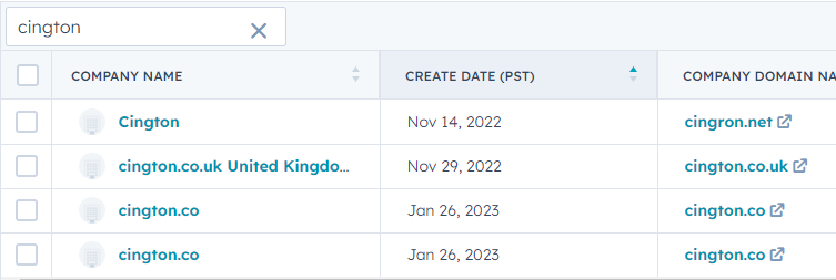 Analyzing company records in HubSpot