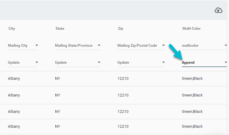 append Salesforce multi-select picklists