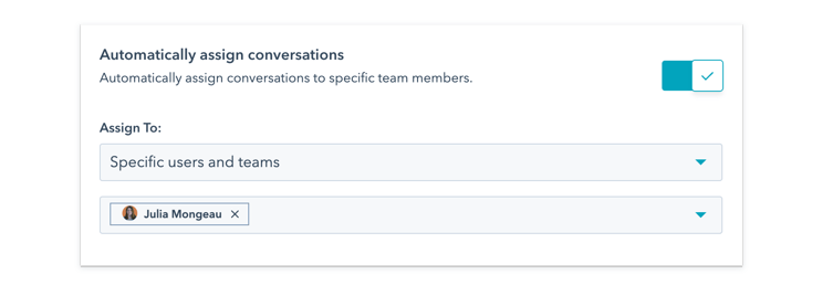 Automatically assign conversations in HubSpot