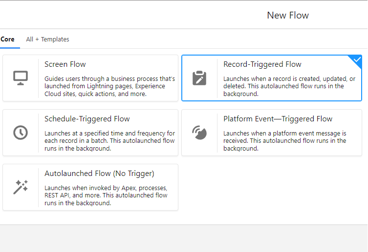 Salesforce flow type