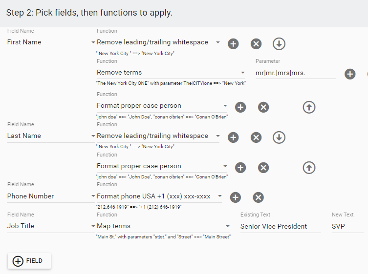 formatting CRM data