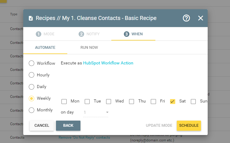 Managing data maintenance templates in Insycle