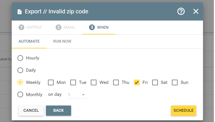 export-invalid-zipcode-automation