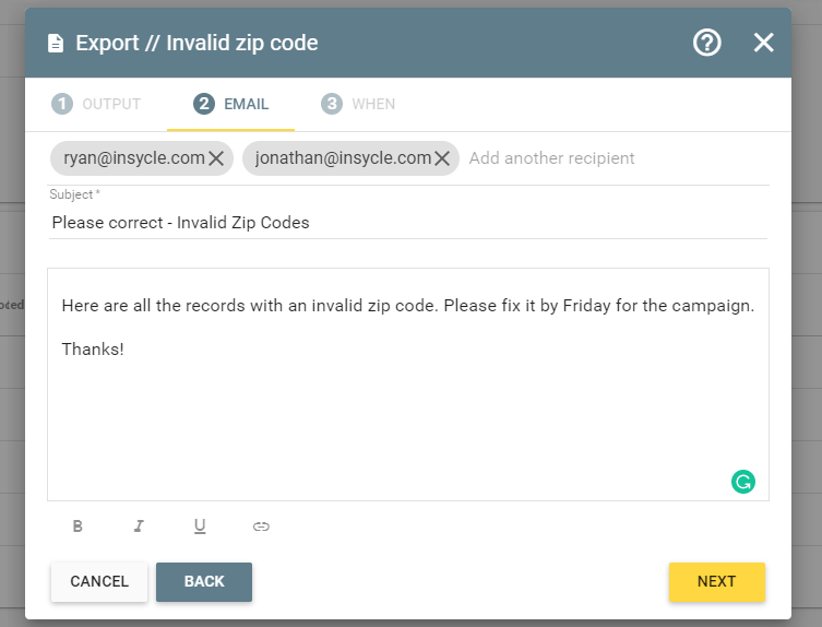 export-invalid-zipcode-report