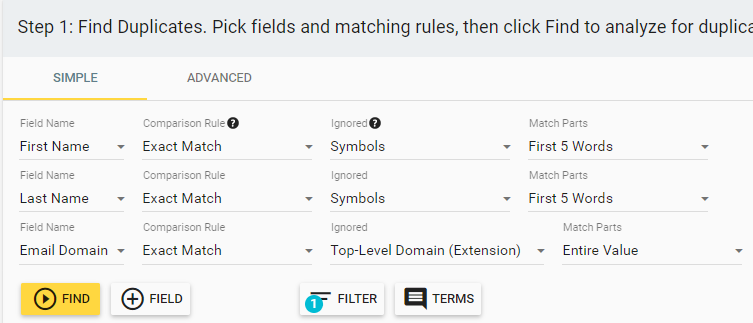 deduplication template