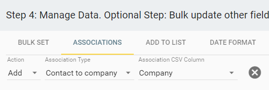 insycle association contact to company